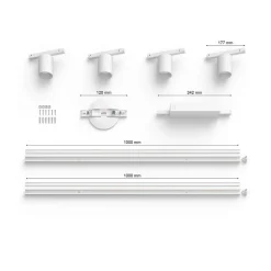 Philips Hue Perifo skinnesystem 4x spots, hvid