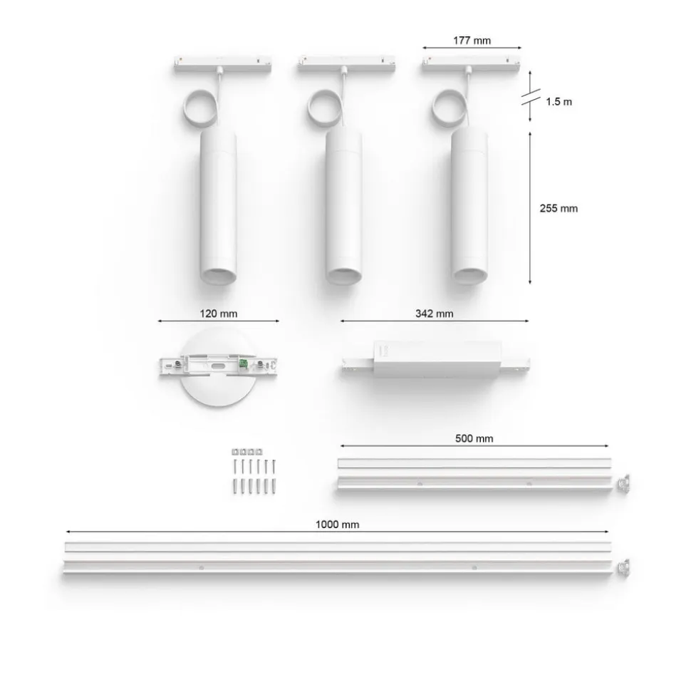 Philips Hue Perifo-skinne, 3 LED-pendler, hvid