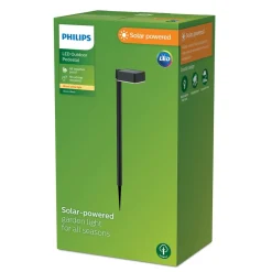 Philips LED solcelle jordspydslys Vynce, hoved 10,5 x 10,5 cm