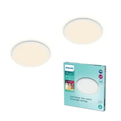 Philips LED SuperSlim 2-pak hvid IP44 Ø 30 cm 2.700 K