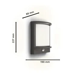 Philips LED udendørs væglampe Samondra UE, sensor