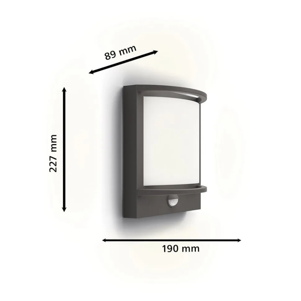 Philips LED udendørs væglampe Samondra UE, sensor