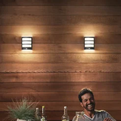 Philips LED udendørs væglampe Python UE, antracit, sensor