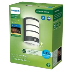 Philips LED udendørs væglampe Python UE, antracit, sensor
