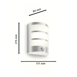 Philips LED udendørs væglampe Python UE, grå, sensor