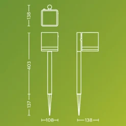 Philips LED-lampe med jordspyd Virona, sort, IP44