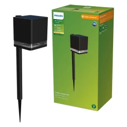 Philips LED-lampe med jordspyd Virona, sort, IP44