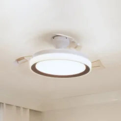 Philips LED-loftventilator Bliss, guld/hvid, støjsvag, CCT