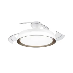 Philips LED-loftventilator Bliss, guld/hvid, støjsvag, CCT