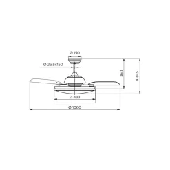 Philips LED-loftventilator Bliss, guld/hvid, støjsvag, CCT