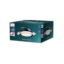 Philips LED-loftventilator Bliss sort/hvid, støjsvag, CCT