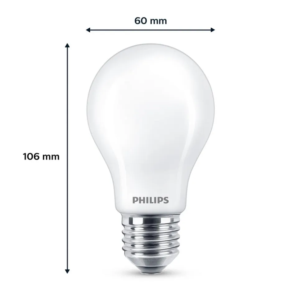Philips LED-pære E27 7 W 806lm 2.700 K mat 6 stk