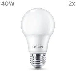 Philips LED-pære E27 4,9 W 470lm 2.700 K mat 2 stk