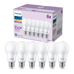 Philips LED-pære E27 13 W 1.521lm 2.700 K mat 6