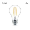 Philips LED-pære E27 7 W 850lm 4.000 K klar 6 stk