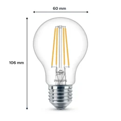 Philips LED-pære E27 7 W 850lm 4.000 K klar 6 stk