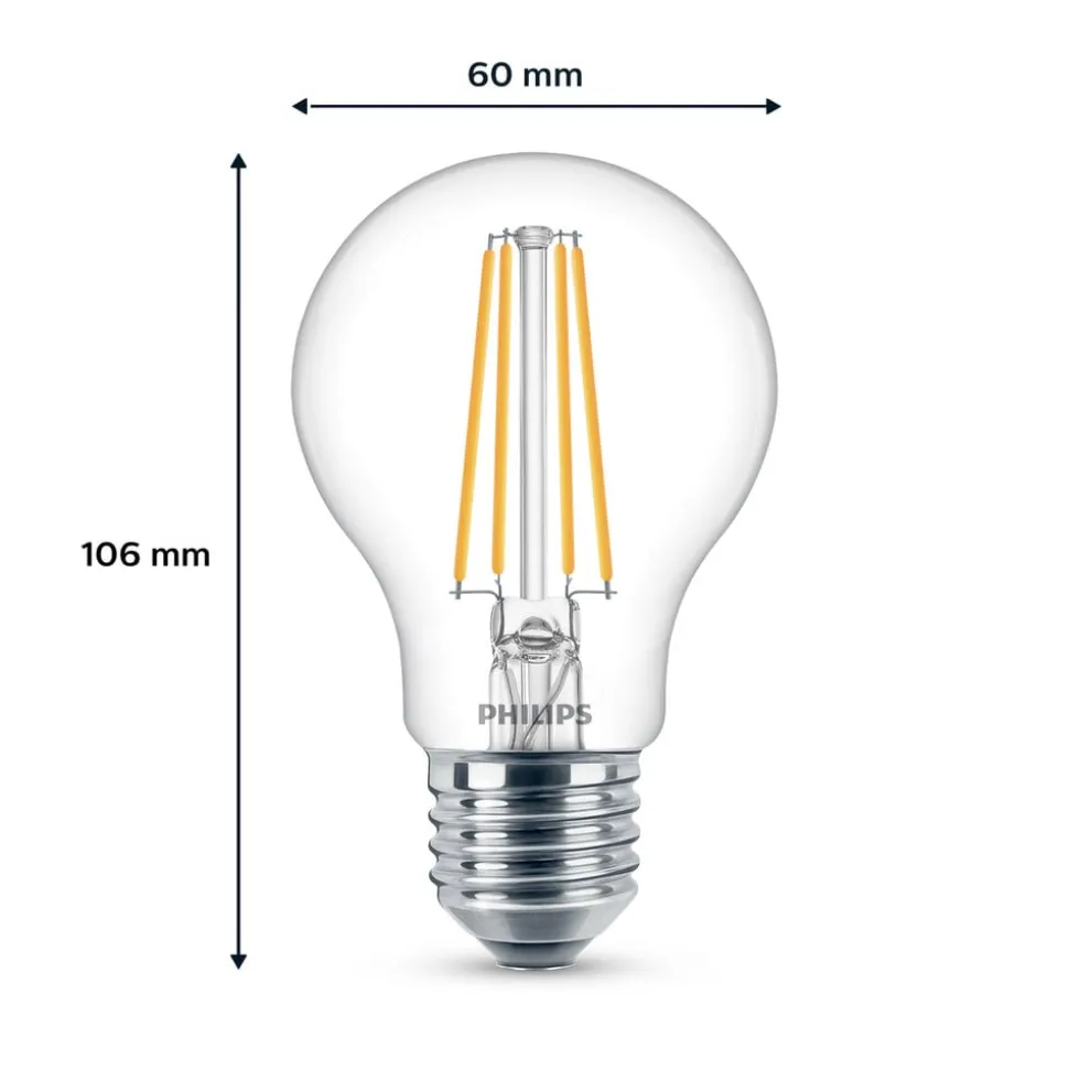Philips LED-pære E27 7 W 850lm 4.000 K klar 3 stk