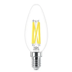 Philips LED-pære, E14 B35, 3,4 W, 2.700 K, WarmGlow