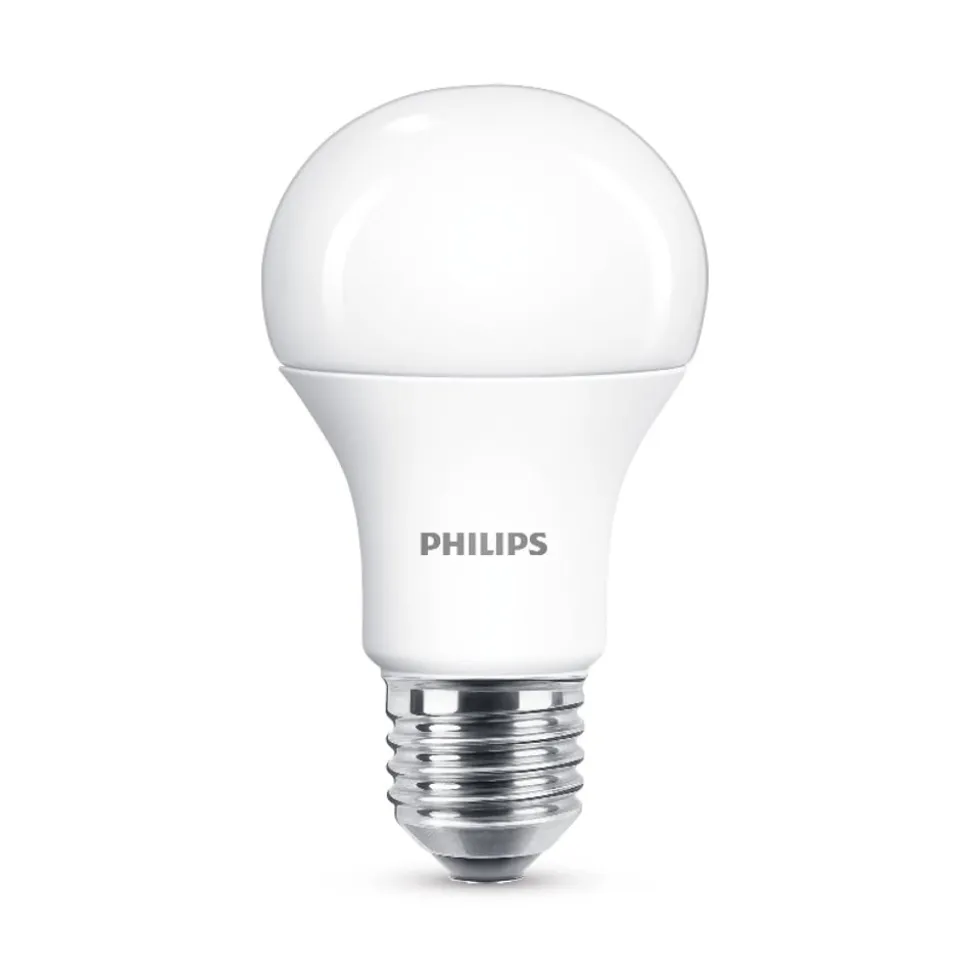 Philips LED-pære E27 10,5W 2.700 K opal, 2 stk