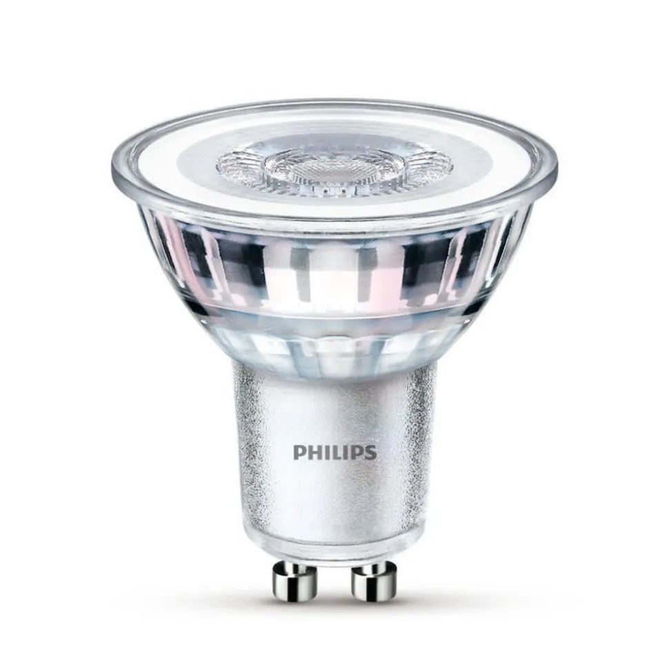 Philips LED-pære GU10 4,6W 390lm 840 klar 36° 2 stk