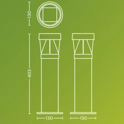 Philips LED-sokkellampe Avery, sort, IP44