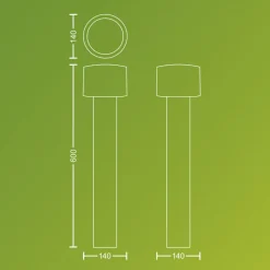 Philips LED-sokkellampe Otis UE, stål, IP44