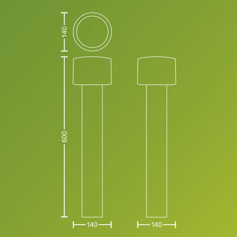 Philips LED-sokkellampe Otis UE, stål, IP44