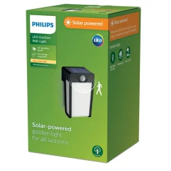 Philips LED-solcellelampe Shroud, sort/opal, sensor