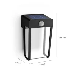 Philips LED-solcellelampe Shroud, sort/klar, 2-pak