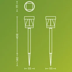 Philips LED-solcellelampe Avery, jordspyd, sort, IP44