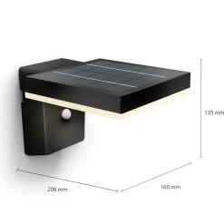 Philips LED-solcellelampe til vægmontering Zonal, hoved 16 x 16 cm