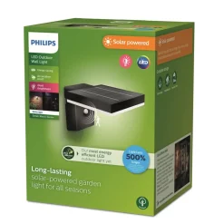 Philips LED-solcellelampe til vægmontering Zonal, hoved 16 x 16 cm