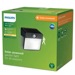 Philips LED-solcellelampe til vægmontering Yarixa, bevægelsessensor