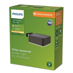 Philips LED-solcelle-væglampe Vynce, hoved 10,5 x 10,5 cm