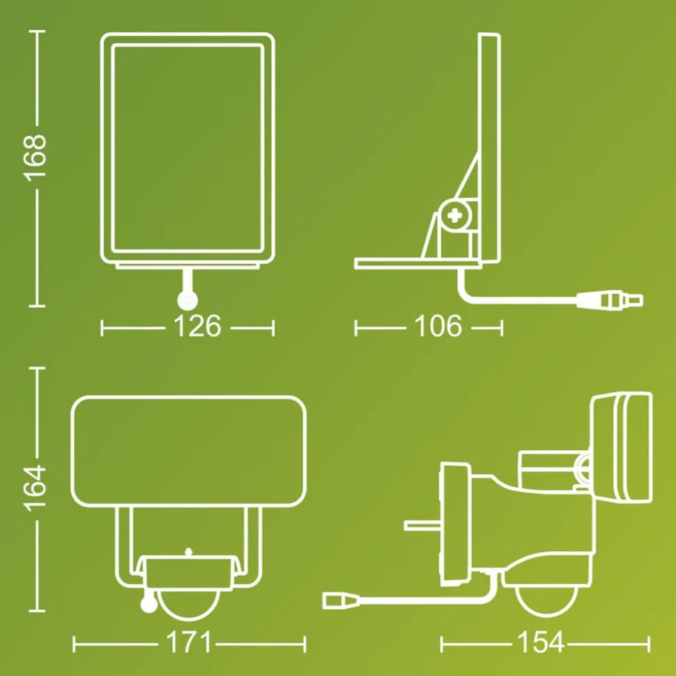 Philips LED-udendørs spotlampe Tylus, hvid, 3.000 K, sensor