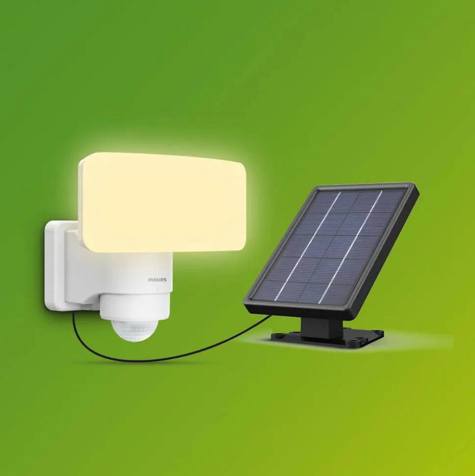 Philips LED-udendørs spotlampe Tylus, hvid, 3.000 K, sensor