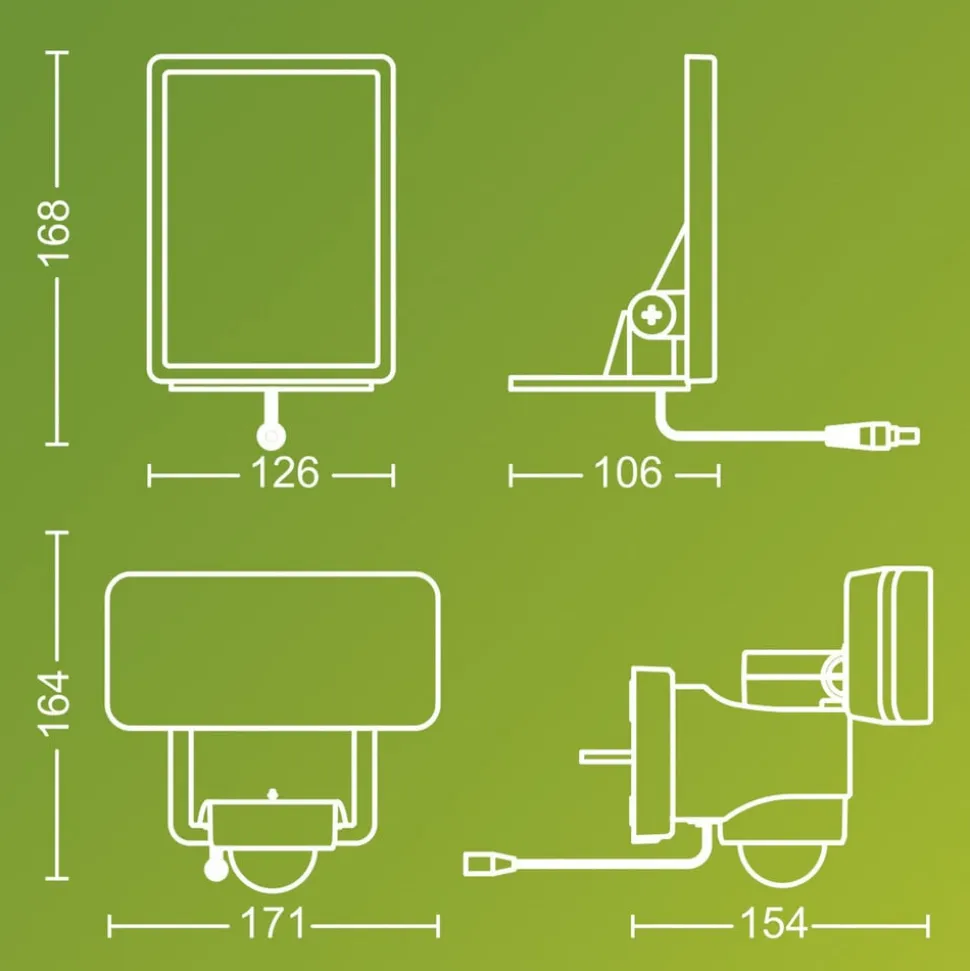 Philips LED-udendørs spotlampe Tylus, sort 3.000K sensor