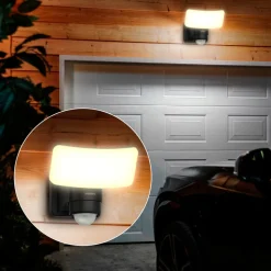 Philips LED-udendørs spotlampe Tylus, sort 3.000K sensor