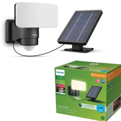 Philips LED-udendørs spotlampe Tylus, sort 3.000K sensor