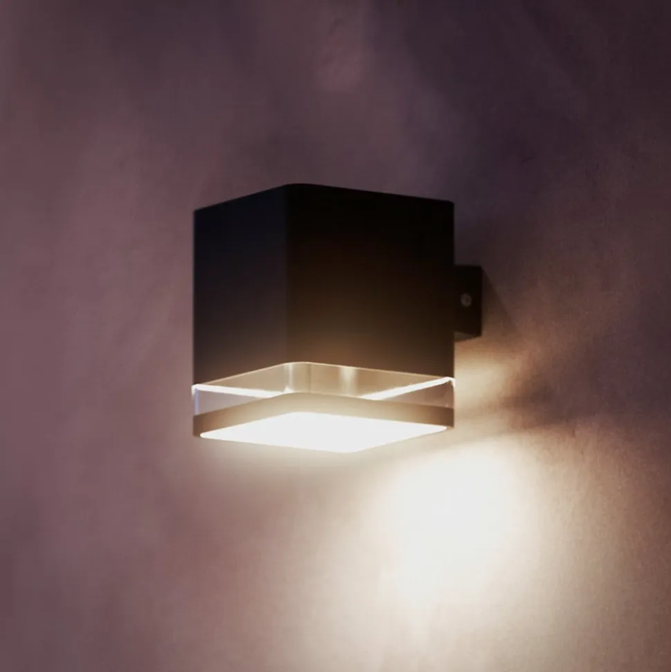 Philips LED-udendørs væglampe Virona, sort, IP44