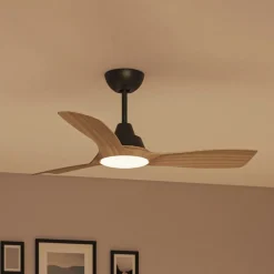 Philips LED-ventilator Olas, Ø 106 cm, brun/sort, støjsvag
