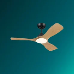 Philips LED-ventilator Olas, Ø 106 cm, brun/sort, støjsvag