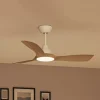 Philips LED-ventilator Olas, Ø 106 cm, brun/hvid, støjsvag