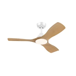 Philips LED-ventilator Olas, Ø 106 cm, brun/hvid, støjsvag