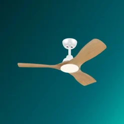 Philips LED-ventilator Olas, Ø 106 cm, brun/hvid, støjsvag