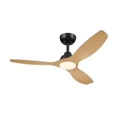 Philips LED-ventilator Olas, Ø 132 cm, brun/sort, støjsvag