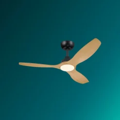 Philips LED-ventilator Olas, Ø 132 cm, brun/sort, støjsvag