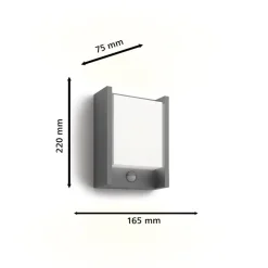 Philips LED-væglampe Arbour UE, sensor, 2.700 K