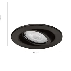 Philips udendørs indbygningslampe Fresco, sort, stål, GU10