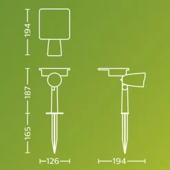 Philips udendørs LED-spot Ashlyn, sort, IP44